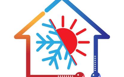 snow and sun in a house symbol  