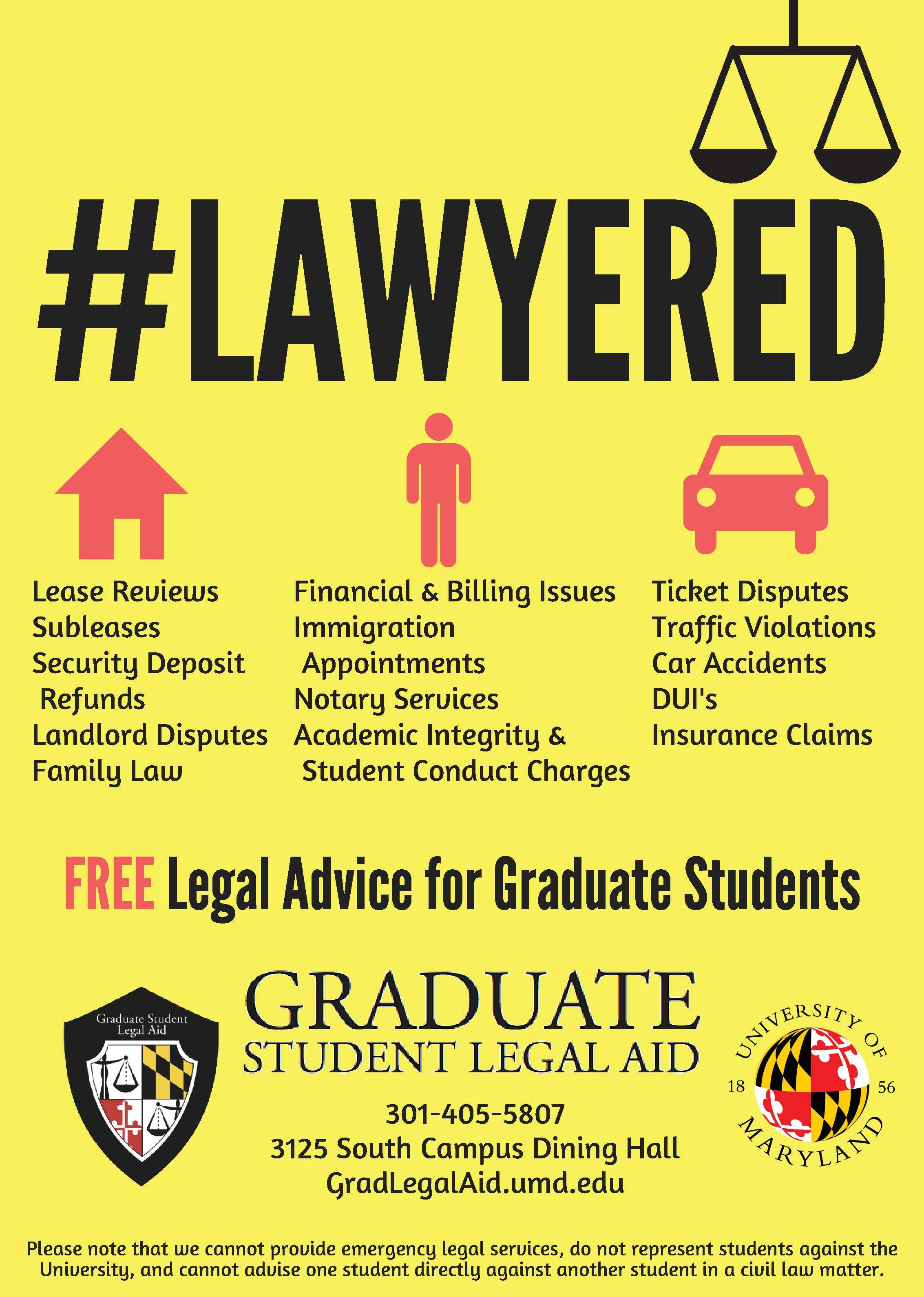 #Lawyered free legal advice for graduate students
