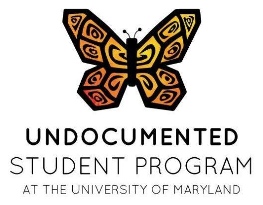 butterfly logo for Undocumented Student Program at UMD